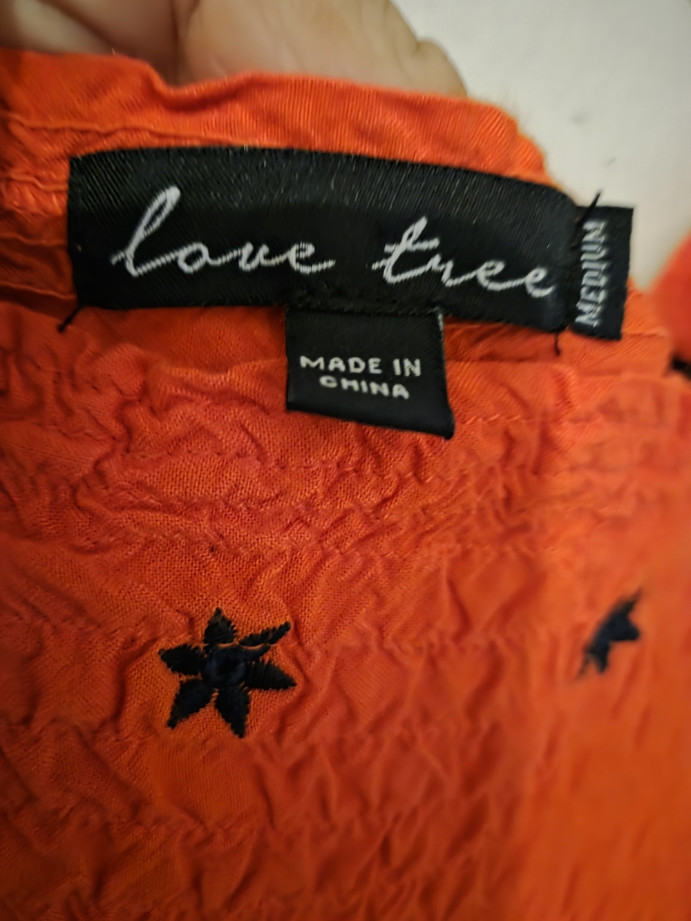 Love Tree Red Short Sleeve Star & Floral Embroidered Dress - Picture 4 of 5